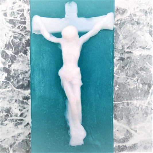 癒しとぬくもりの聖像シリーズ　イエスキリストクロス像　パライバブルーso022PB-AHZ
