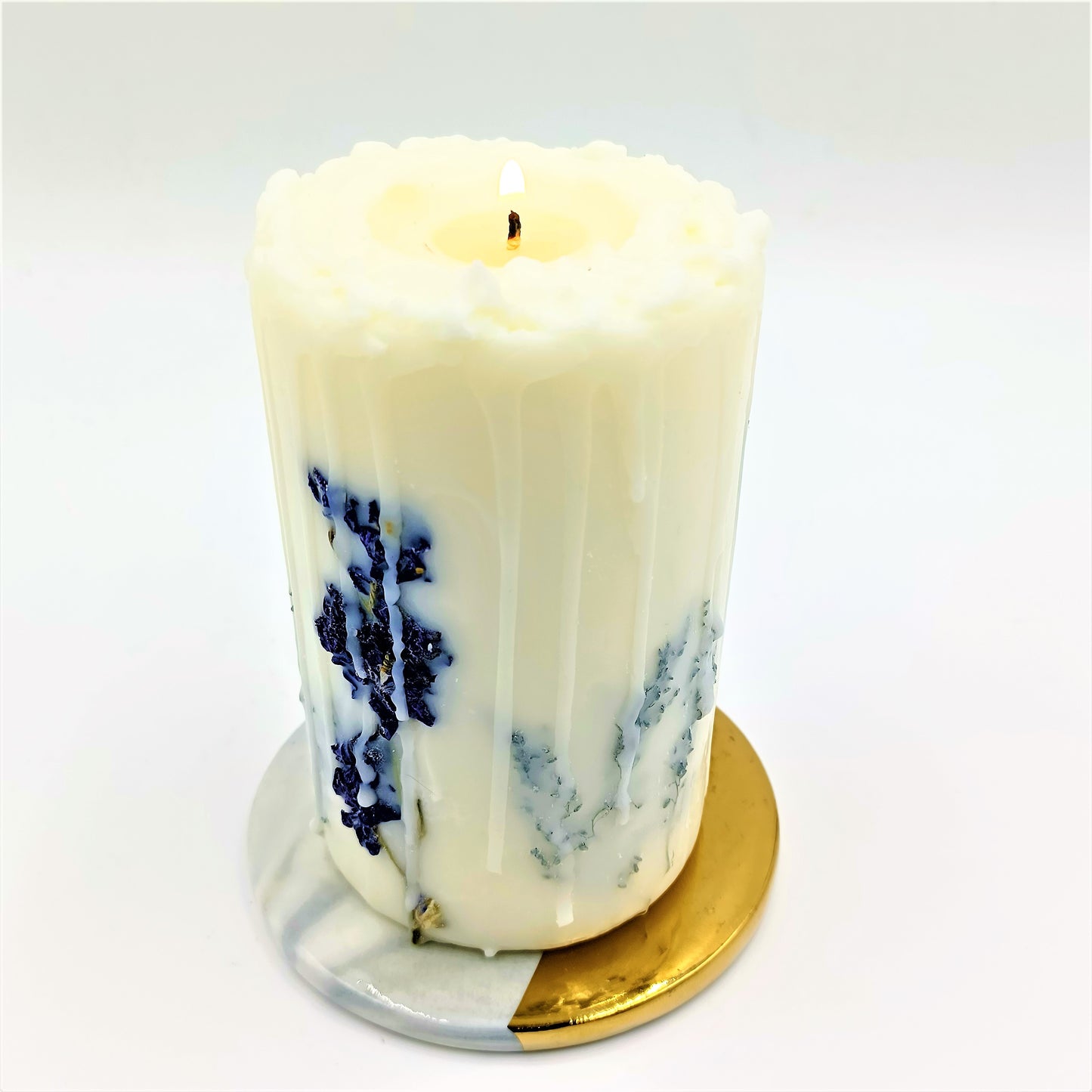 白メノウ天然石　キャンドル皿　　4枚セット　　White agate candle plate set of 4　Mon Sanctuaireモン サンクチュエール