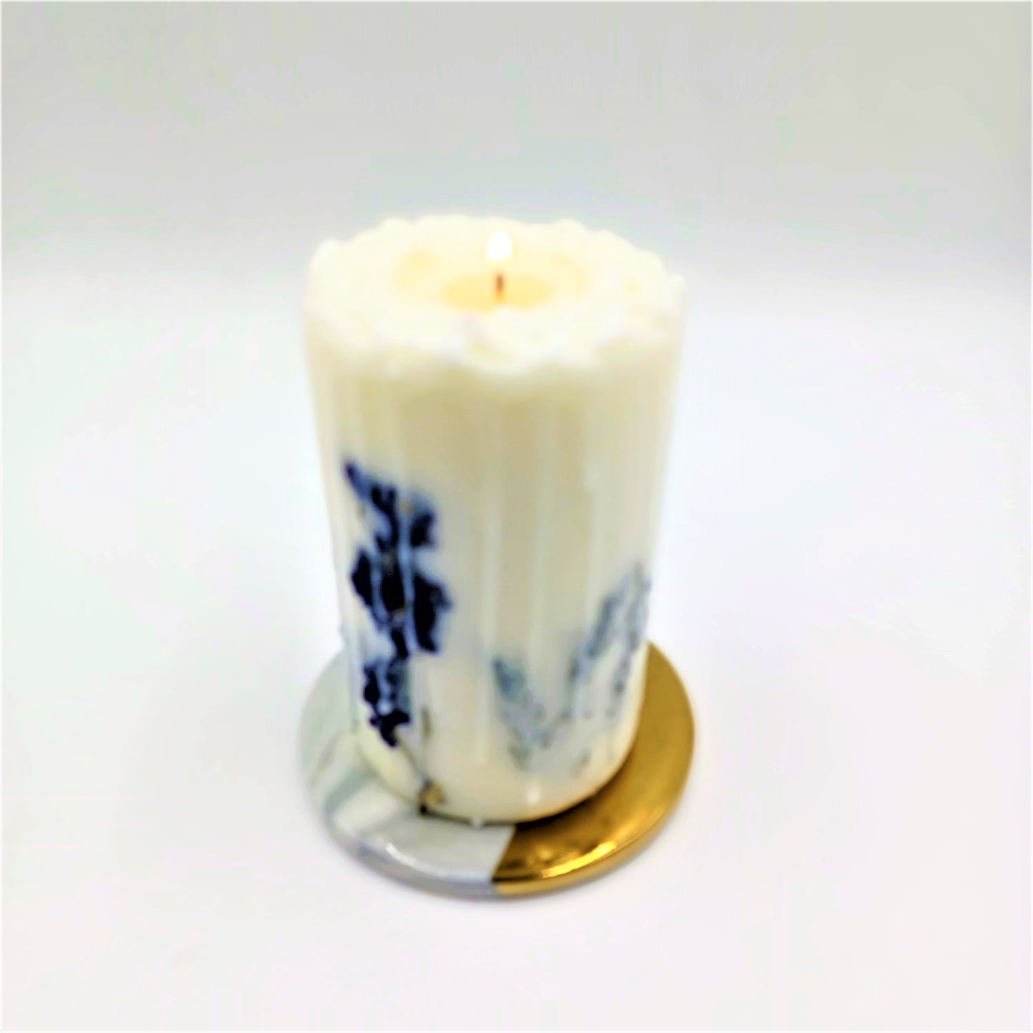白メノウ天然石　キャンドル皿　　4枚セット　　White agate candle plate set of 4　Mon Sanctuaireモン サンクチュエール